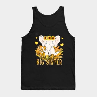 Blessed To Be Called Big Sister Elephant Sunflower Tank Top